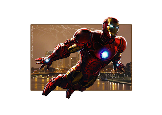 Un fotomontaggio con Iron Man