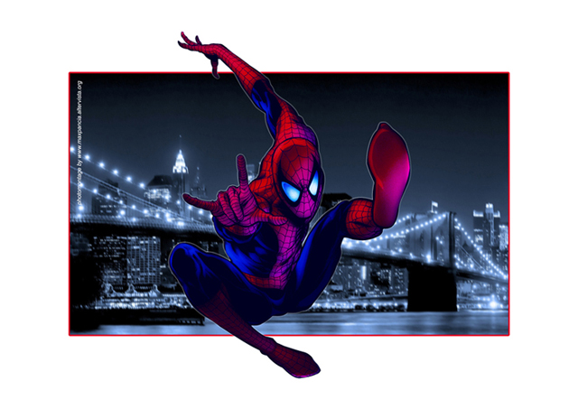 Un fotomontaggio con Spiderman